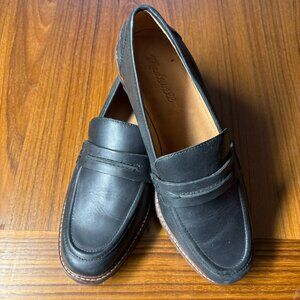 Madewell Corinne Lugsole Leather Loafers Womens 9 Black Chunky Sole